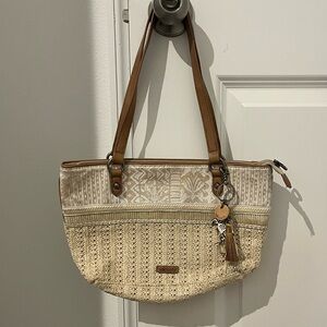 Sakroots Cream and Tan Shoulder Bag